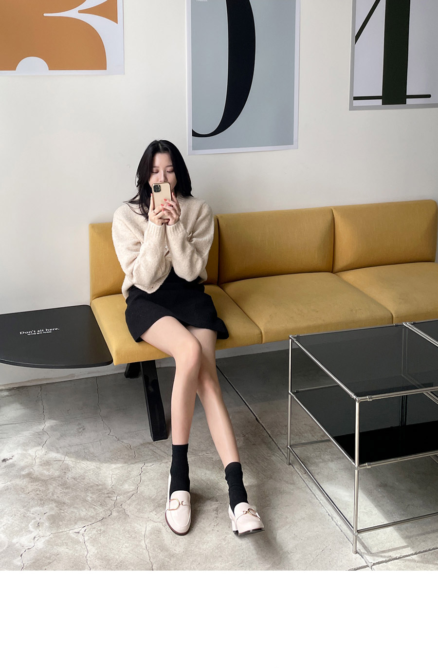 💛발편한로퍼힐/데일리슈즈💛누카즈 여성 골드장식 로퍼힐 미들힐 통굽 펌프스 4cm 상세 이미지 2