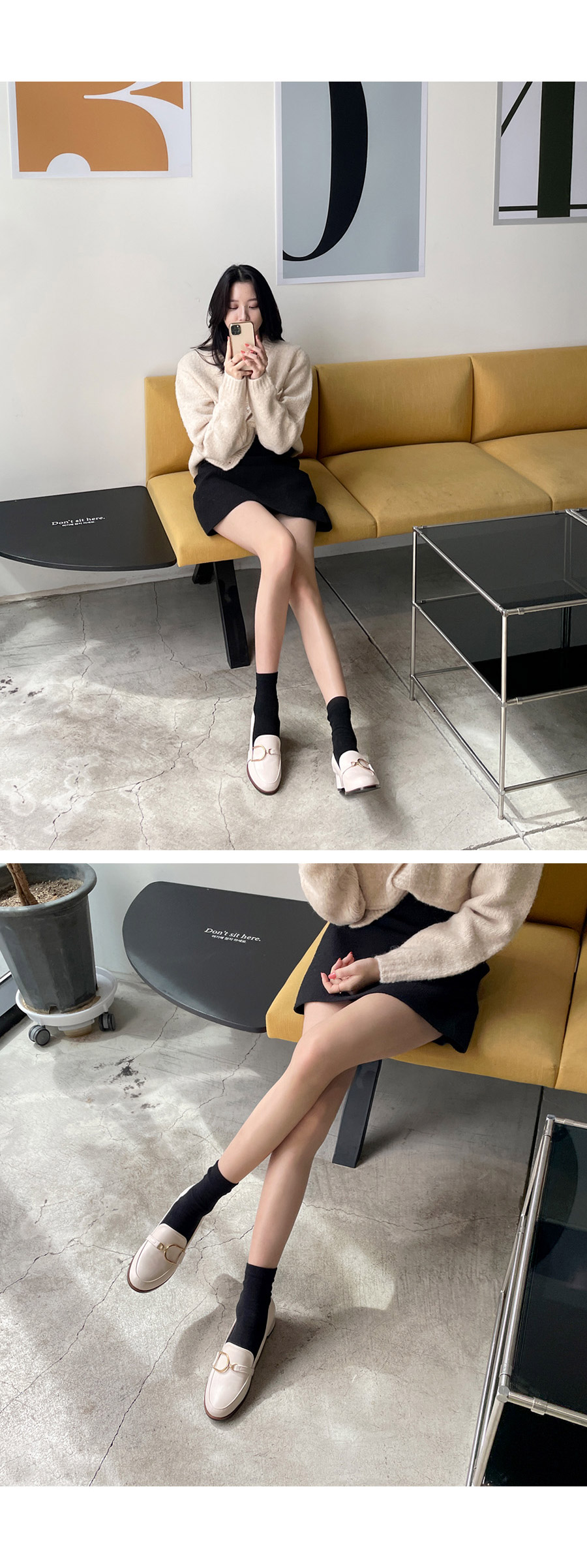 💛발편한로퍼힐/데일리슈즈💛누카즈 여성 골드장식 로퍼힐 미들힐 통굽 펌프스 4cm 상세 이미지 27